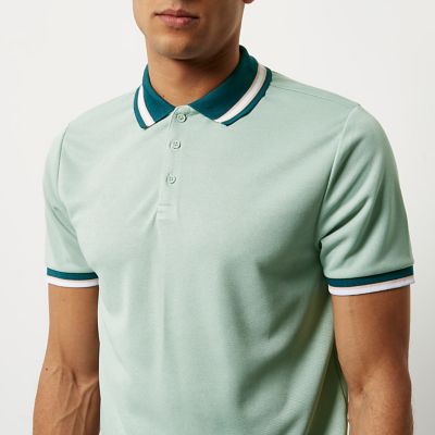 Light green short sleeve polo shirt